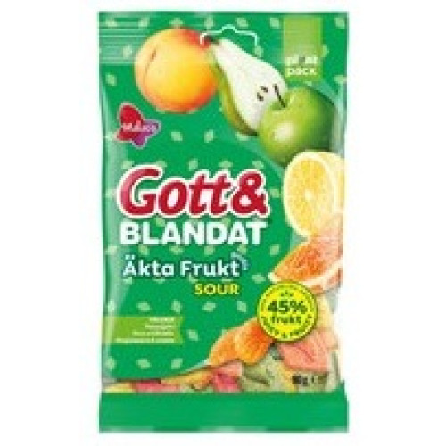 GOTT  Äkta Frukt godis Sour 12x180g