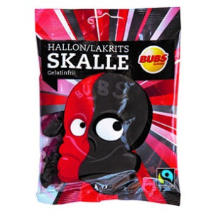 bubs HALLON/LAKRITS SKALLE GELE 90G x16st