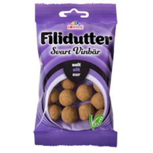 FILIDUTTER SVART VINBÄR PÅSE 65G x20ST