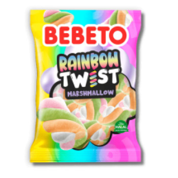 Bebeto Marshmallow Rainbow Twist 60g X12(02-07-2026)