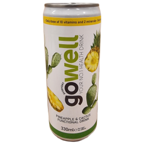 Gowell Ananas/kaktus Vitamindryck 330ml X 24 St