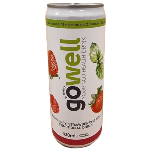 Gowell Jordgubb/hallon/mynta Vitamindryck 330ml X24 St