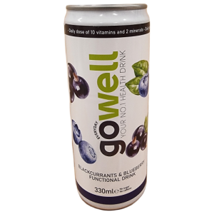 Gowell Svarta Vinbär/blåbär Vitamindryck 330ml X24 St